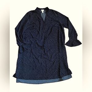 Ava & Viv Black Long Sleeve Shirt Dress